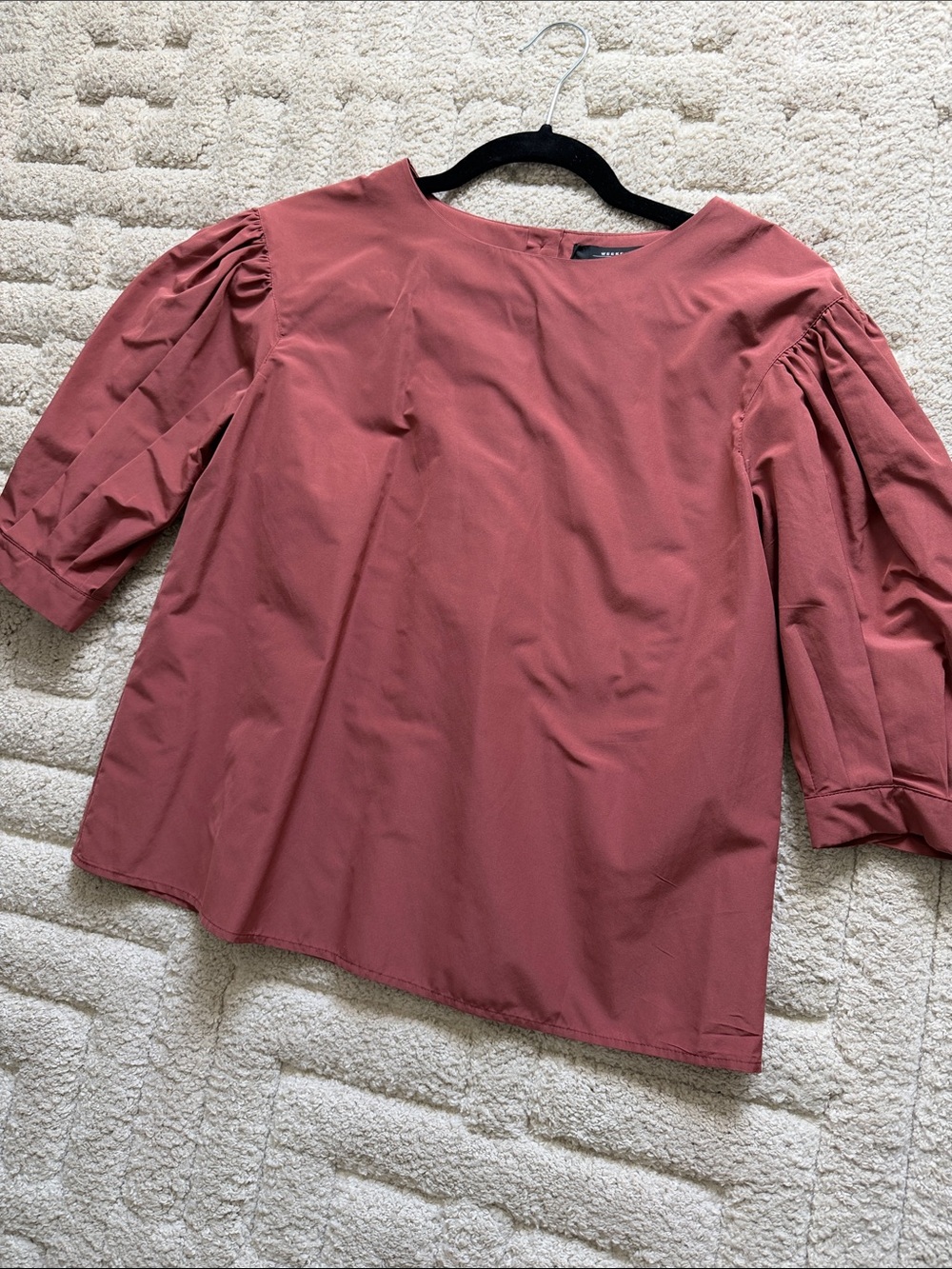 MaxMara Rose-Pink Puff Sleeve Blouse